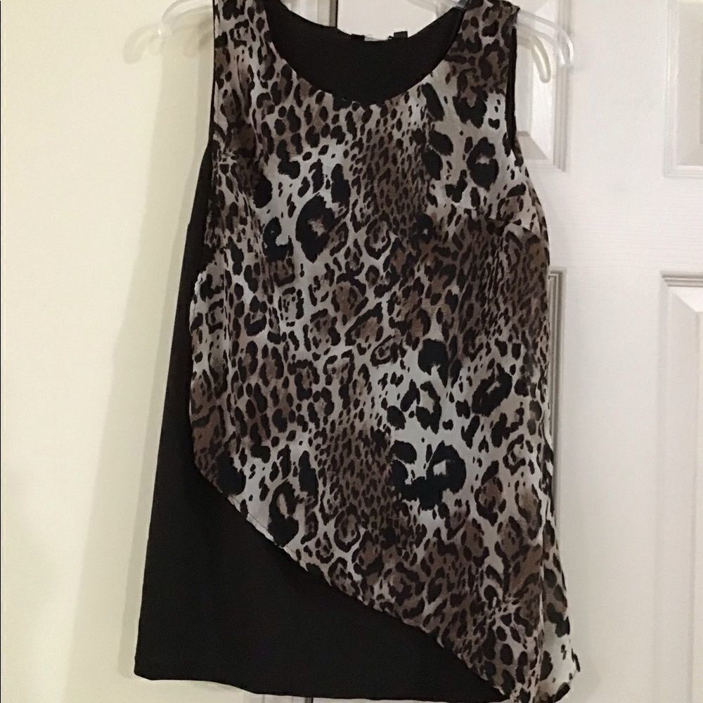 Brown Leopard Print Limited Collection Tunic Sz 14